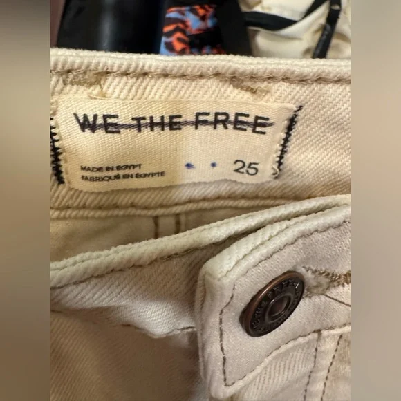 NWOT Free People We The Free Deep Trance Dropped Boyfriend Jeans casual khaki 25 - Picture 11 of 12
